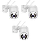 Kit 3 Câmera Externa Interna Wi-fi Ip Smart Prova D'água Com Rastreamento e Infravermelho Full Hd App Yoosee Cor