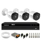 Kit 3 Câmeras Bullet HD 720p VHD 3130 B G6 3,6mm 30m IP67 DVR Gravador Intelbras MHDX 1204 4 Canais