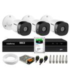 Kit 3 Câmeras Bullet HD 720p VHL 1120 B Infra 20m DVR Gravador Intelbras MHDX 1204 4 Canais 1TB SKY