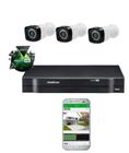 Kit 3 Câmeras De Segurança Residencial Dvr Intelbras mhdx Full Hd