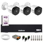 Kit 3 Câmeras Intelbras 3130 B G7 HD 720 Multi HD Visão Noturna até 30m IP67 + Dvr Intelbras MHDX 1104-C 4 Canais + HD 1TB