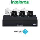 Kit 3 Cameras Intelbras Full Hd 1220b Dvr Mhdx 3004c