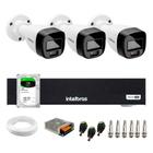 Kit 3 Câmeras Intelbras VHD 1220 B G7 Full Color Bullet Full HD 1080p Multi HD IR 20m + Dvr Intelbras MHDX 1004-C 4 Canais + HD 1TB Barracuda