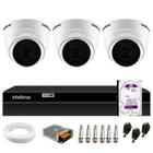 Kit 3 Câmeras Intelbras VHD 1220 D Dome Infra 20mts Full HD 1080 DVR MHDX 1104 Intelbras 1TB Purple