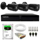 Kit 3 Câmeras Intelbras VHD 1230 B Full HD Bullet Black G7 Visão Noturna 30m IP67 + Dvr Tudo Forte TFHDX 3304 4 Canais App Xmeye + HD 2TB BarraCuda