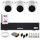 Kit 3 Câmeras Intelbras VHL 1120 D HDCVI Lite HD 720p Lente 3.6mm Visão Noturna 20m + Dvr Intelbras MHDX 1104-C 4 Canais + HD 1TB