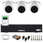 Kit 3 Câmeras Intelbras VHL 1120 D HDCVI Lite HD 720p Lente 3.6mm Visão Noturna 20m + Dvr Intelbras MHDX 1104-C 4 Canais + HD SkyHawk 1TB