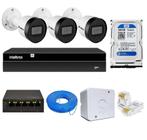 KIT 3 CÂMERAS IP HD INTELBRAS VIPc 1230 B + NVD 1404 COMPLETO