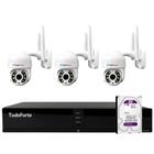 Kit 3 Câmeras Ip Wifi Speed Dome Externa Motorizada Full HD Tudo Forte + DVR Gravador de Vídeo Tudo Forte TFHDX 3304 4 Canais + HD 1TB Purple