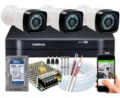 Kit 3 Cameras Segurança 1080p Full Hd Dvr Intelbras 4ch c/hd