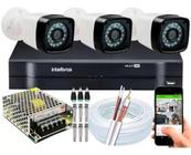 Kit 3 Cameras Segurança 720p Full Hd Dvr Intelbras 4ch c/hd completo