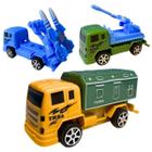 Kit 3 Caminhões Militar Carrinhos Menino Brinquedo