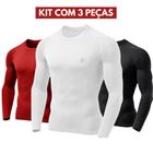 KIT 3 Camisa Camiseta Térmica Segunda Pele Proteção Solar UV