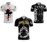 Kit 3 Camisa Muay Thai Dia De Luta Amantes E Caveira Treino