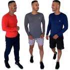 "Kit 3 Camisa Termica Proteção uv Estilo para Atividades ao Ar Livre Vermelho-Cinza-Azul Escuro 19