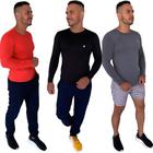 "Kit 3 Camisa Termica Proteção uv Estilo para Atividades ao Ar Livre Vermelho-Preto-Cinza 20 - Kaena