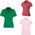 Kit 3 Camisas Polo Feminina Baby Look Piquet Poliéster