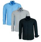 Kit 3 Camisas Sociais LBL Masculino Não amassa Macia e Fresca