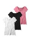 Kit 3 Camiseta Basica Feminina Gola V Polo Wear