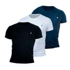 Kit 3 Camiseta Masculina Camisas 100% Algodão Premium Slim Basicas MP