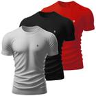 Kit 3 Camiseta Masculina Camisas 100% Algodão Premium Slim Basicas MP