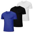 Kit 3 Camiseta Masculina Esportiva Dry Fit Camisa Gola Redonda Lisa