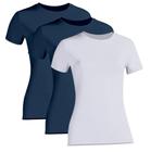 Kit 3 Camiseta Proteção Solar Feminina Manga Curta Uv50+ 1 Marinho 1 Preta 1 Branca