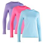 Kit 3 Camiseta Proteção Solar Feminina Manga Longa Uv50+ 1 Azul Bebê 1 Rosa 1 Lilás