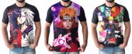 Kit 3 Camisetas Akatsuki Madara Uchiha Pain Naruto Camisas Infantil Unissex