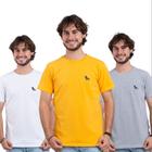 Kit 3 camisetas basica gola careca super oferta