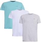 Kit 3 Camisetas Básicas com Bordado Algodão Itália Masculina