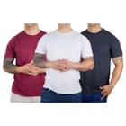 Kit 3 Camisetas Básicas Masculina Algodão Premium Slim Fit