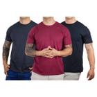 Kit 3 Camisetas Básicas Masculina Algodão Premium Slim Fit