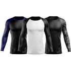 Kit 3 Camisetas Blusas Térmica Manga Longa Academia Treino Pescaria Esportiva Fitness Corrida