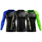 Kit 3 Camisetas Blusas Térmica Manga Longa Academia Treino Pescaria Esportiva Fitness Corrida