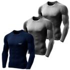 Kit 3 Camisetas Camisas UV 50+ Térmica Masculina Blusa Ultravioleta Verão Pescaria ProteçãoSolar Segunda Pele Corrida
