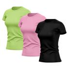 Kit 3 Camisetas Feminina Dry Básica Lisa Proteção Solar UV Térmica Blusa Academia Esporte Camisa