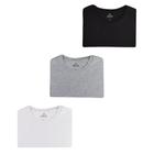 Kit 3 Camisetas Femininas Branco/Preto/Cinza Hering Algodão