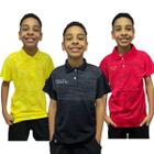 KIT 3 CAMISETAS GOLA POLO INFANTIL VARIAS CORES DO 10 a 16