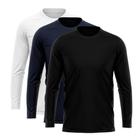 Kit 3 Camisetas Manga Longa Masculina Camisa Térmica Dry UV Proteção Solar Blusa