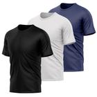 Kit 3 Camisetas Masculina Dry Manga Curta Proteção UV Slim Fit Básica Camisa Blusa Academia Treino Fitness Esporte
