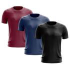 Kit 3 Camisetas Masculina Manga Curta Dry Básica Lisa Proteção Solar UV Térmica Blusa Academia