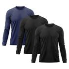 Kit 3 Camisetas Masculina Proteção Solar UV Camisa Térmica Treino Praia Esporte Academia Tecido Dry Fit Gelado