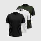 Kit 3 Camisetas Masculinas Básica Lisa 100% Algodão Gola Redonda Manga Curta