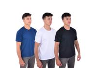 Kit 3 camisetas masculinas básicas algodão