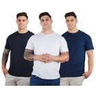 Kit 3 Camisetas Masculinas Básicas Algodão Premium TRV