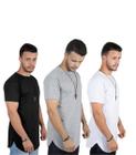 Kit 3 Camisetas Masculinas Long Line Oversize Swag Blusas Lisa Academia Camisas Musculação Namorado