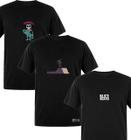 Kit 3 Camisetas Masculinas Pretas Skate Algodão Prime WSS Brasil - Web Surf Shop - WSS Brasil