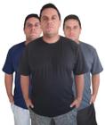 Kit 3 Camisetas Plus Size Masculina Algodão Camisas Lisa G1 G2 G3 G4