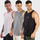 Kit 3 Camisetas Regatas Masculina Lisa Básica Academia Verão